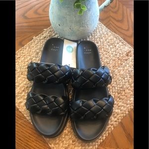 A New Day Black Braided Sandal Sz 8 1/2